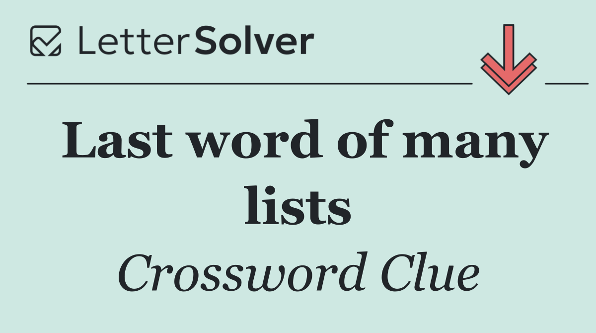 Last word of many lists