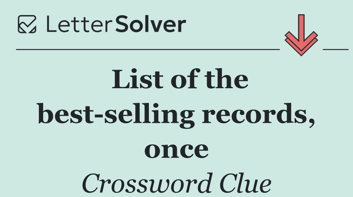 List of the best selling records, once
