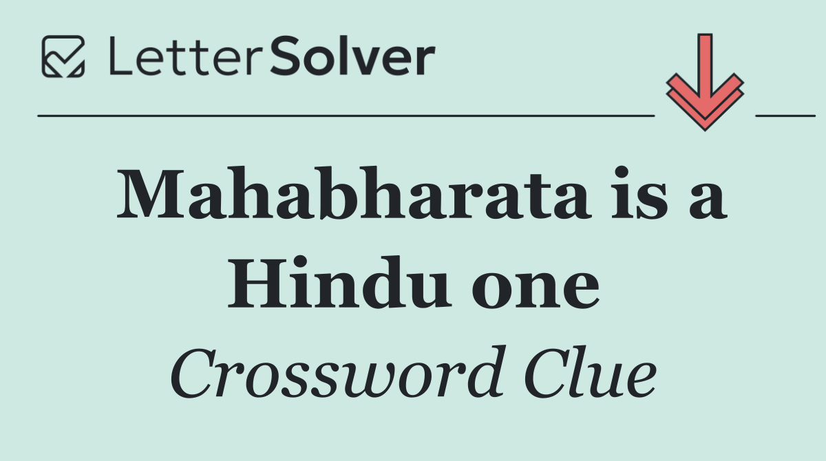 Mahabharata is a Hindu one