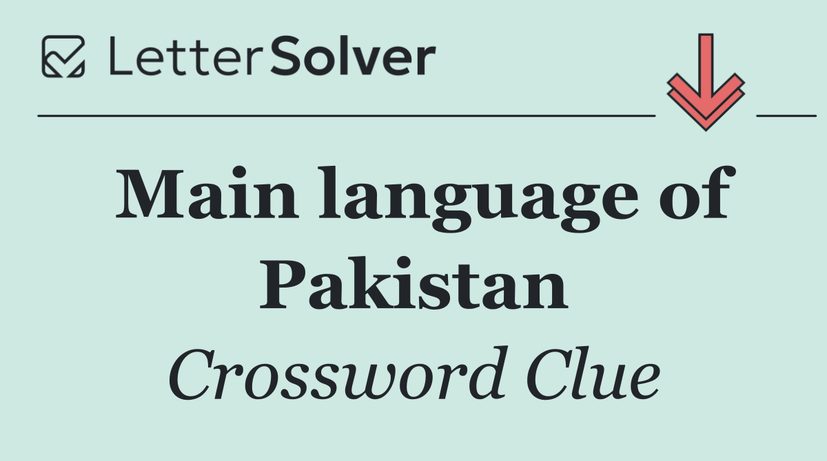 Main language of Pakistan