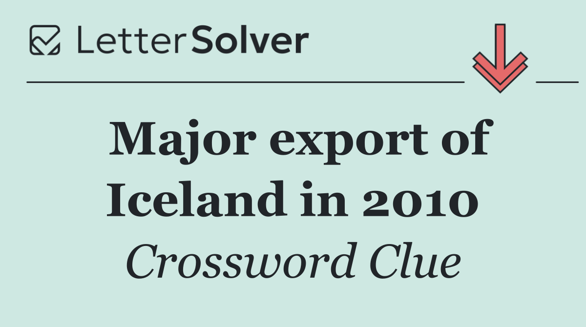 Major export of Iceland in 2010