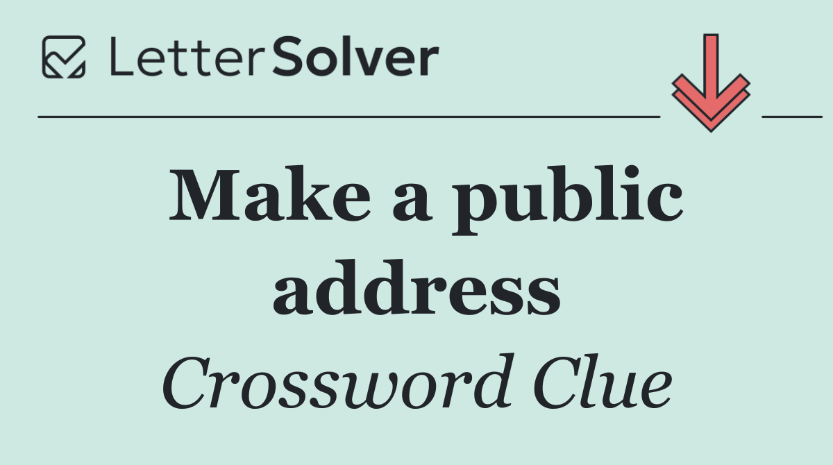 Make a public address