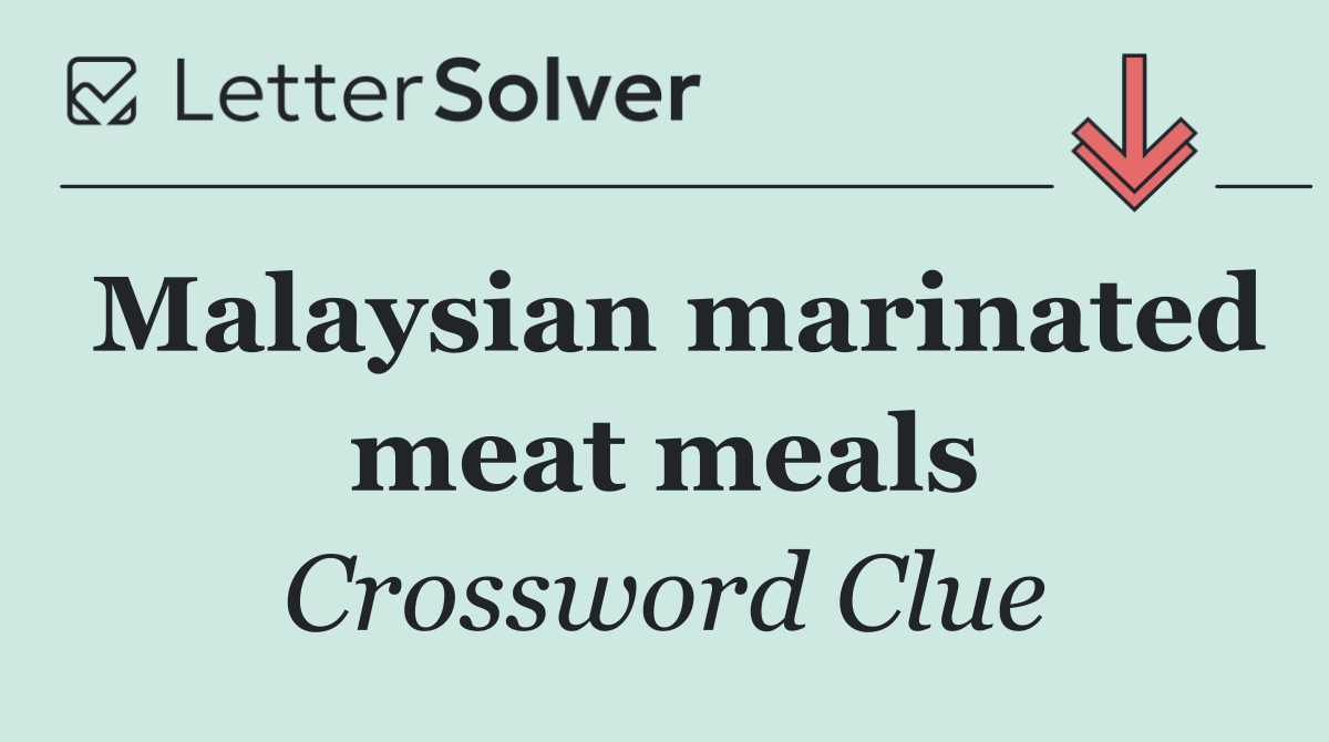 Malaysian marinated meat meals