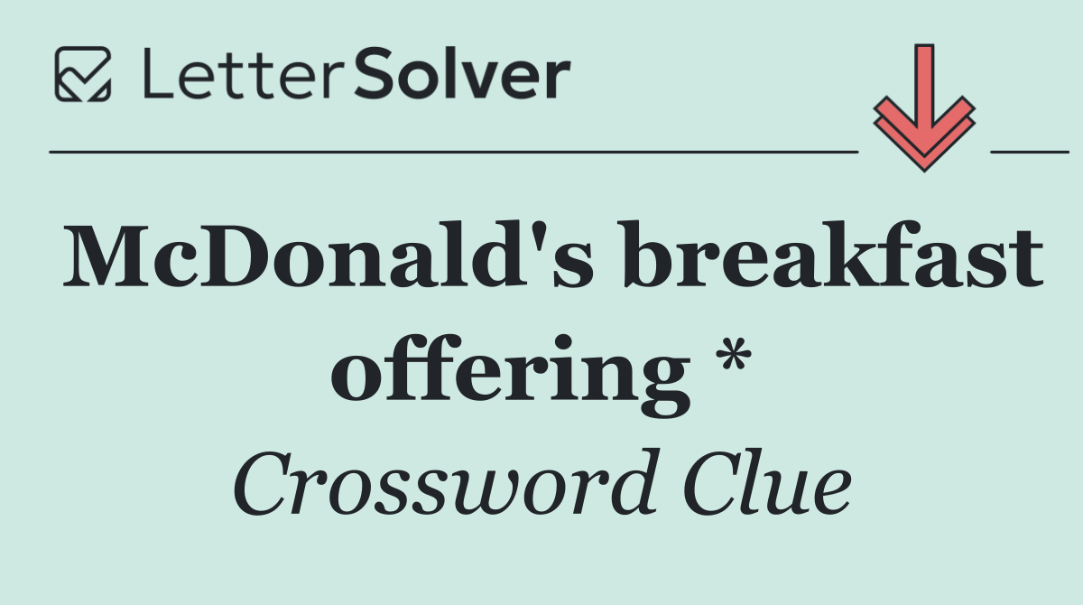 McDonald's breakfast offering *