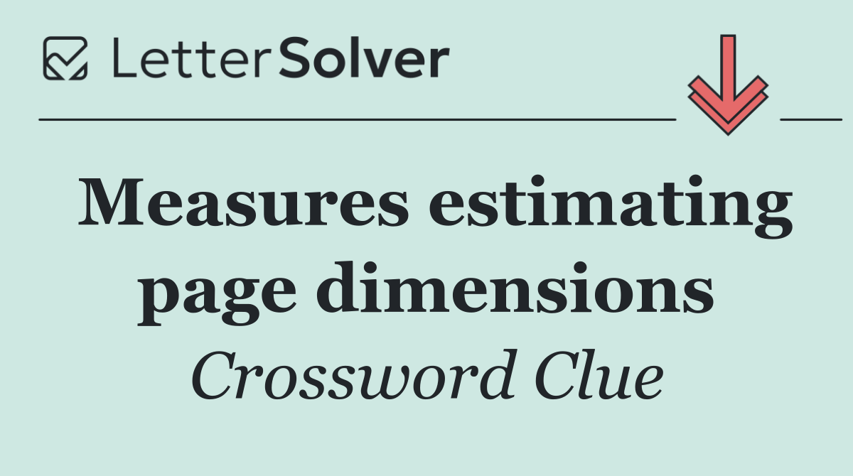 Measures estimating page dimensions