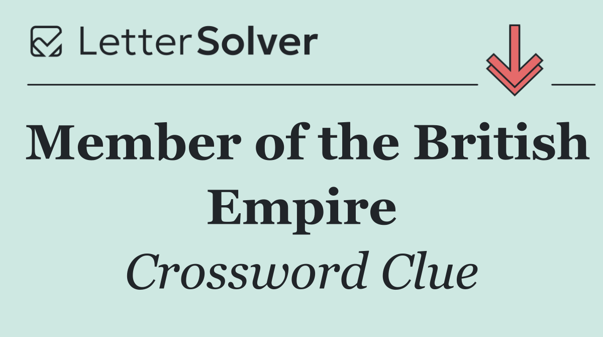 Member of the British Empire