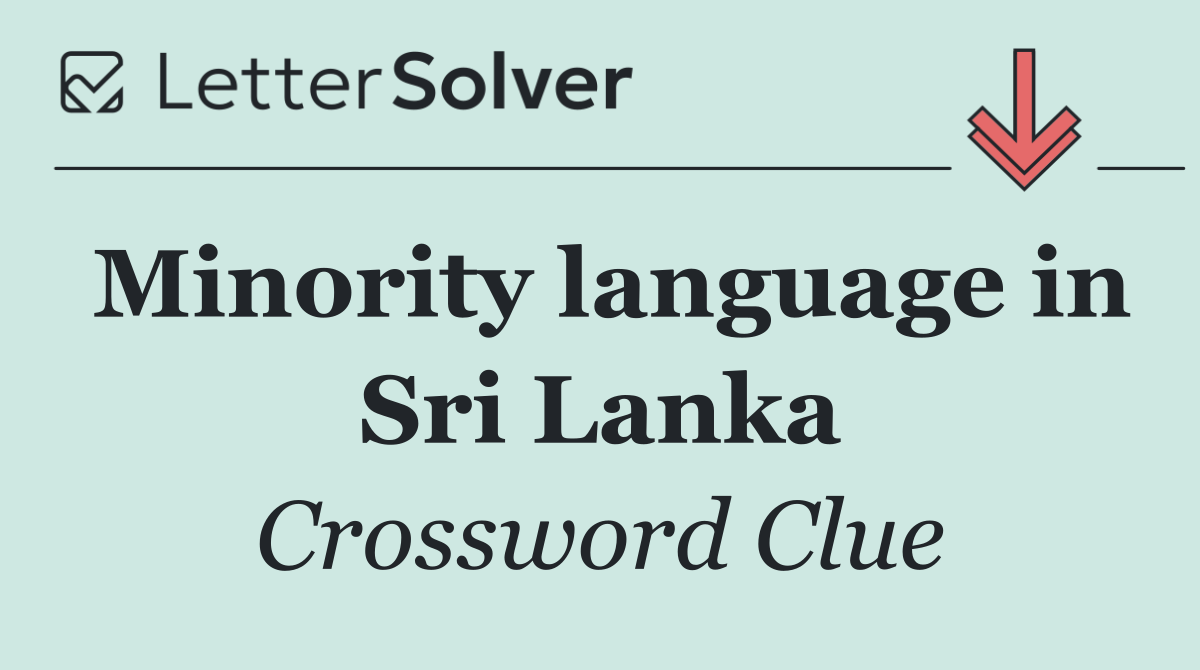 Minority language in Sri Lanka
