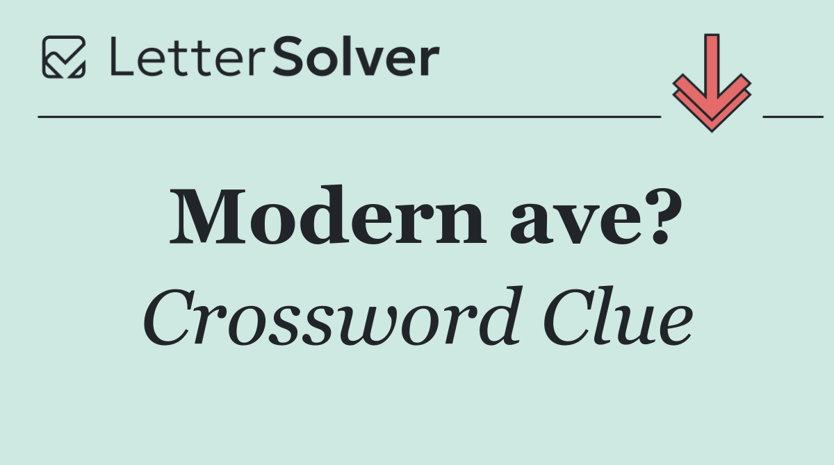 Modern ave?