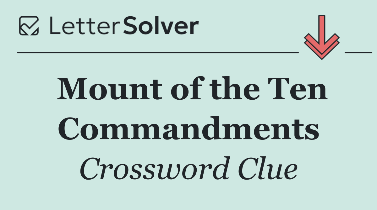 Mount of the Ten Commandments