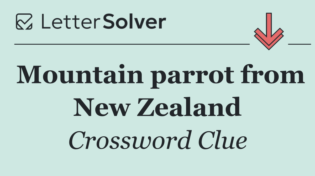 Mountain parrot from New Zealand