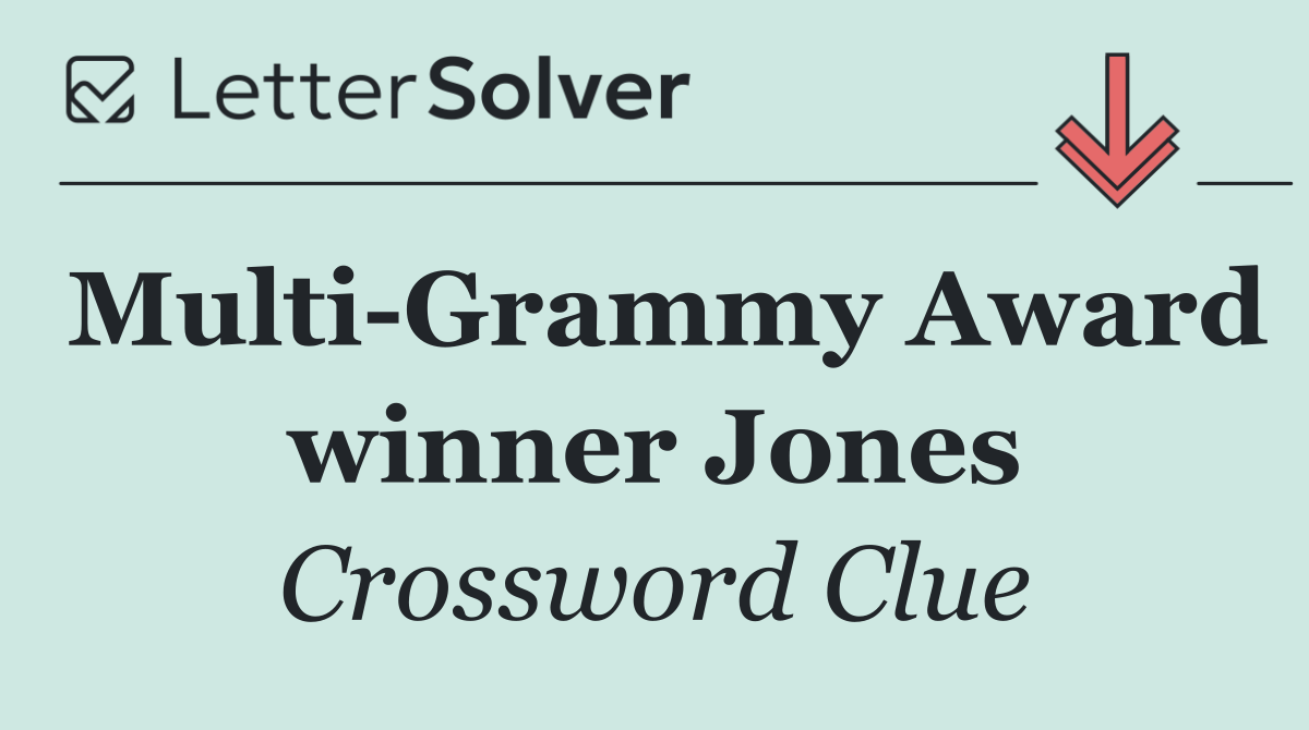 Multi Grammy Award winner Jones