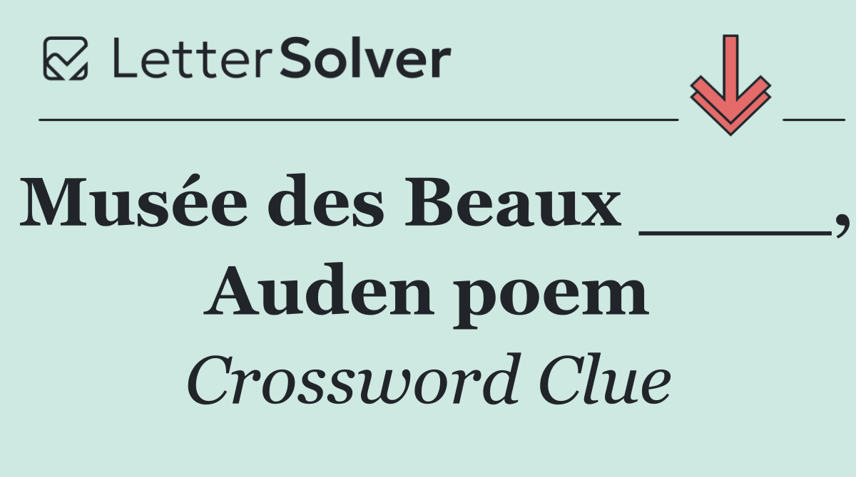Musée des Beaux ____, Auden poem
