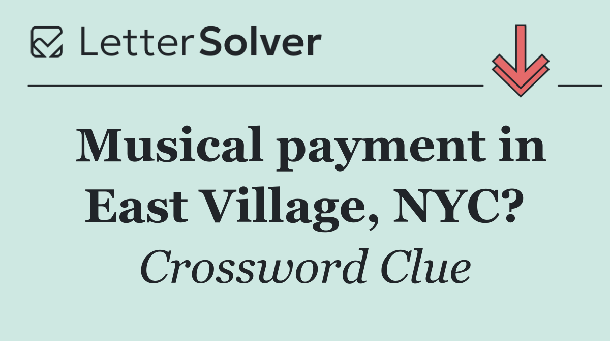 Musical payment in East Village, NYC?