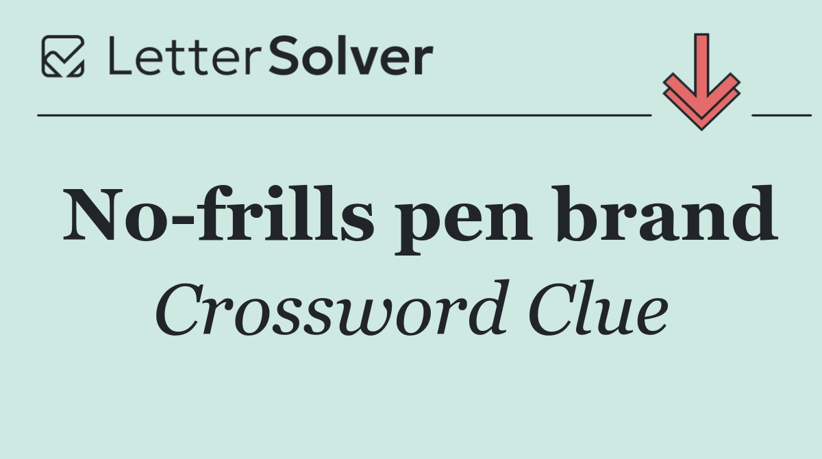 No frills pen brand