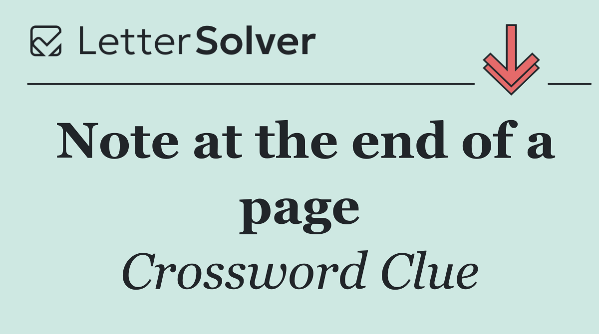 Note at the end of a page