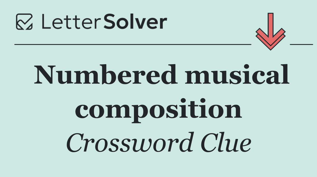 Numbered musical composition