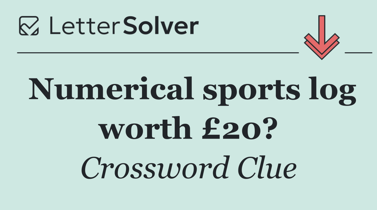 Numerical sports log worth £20?