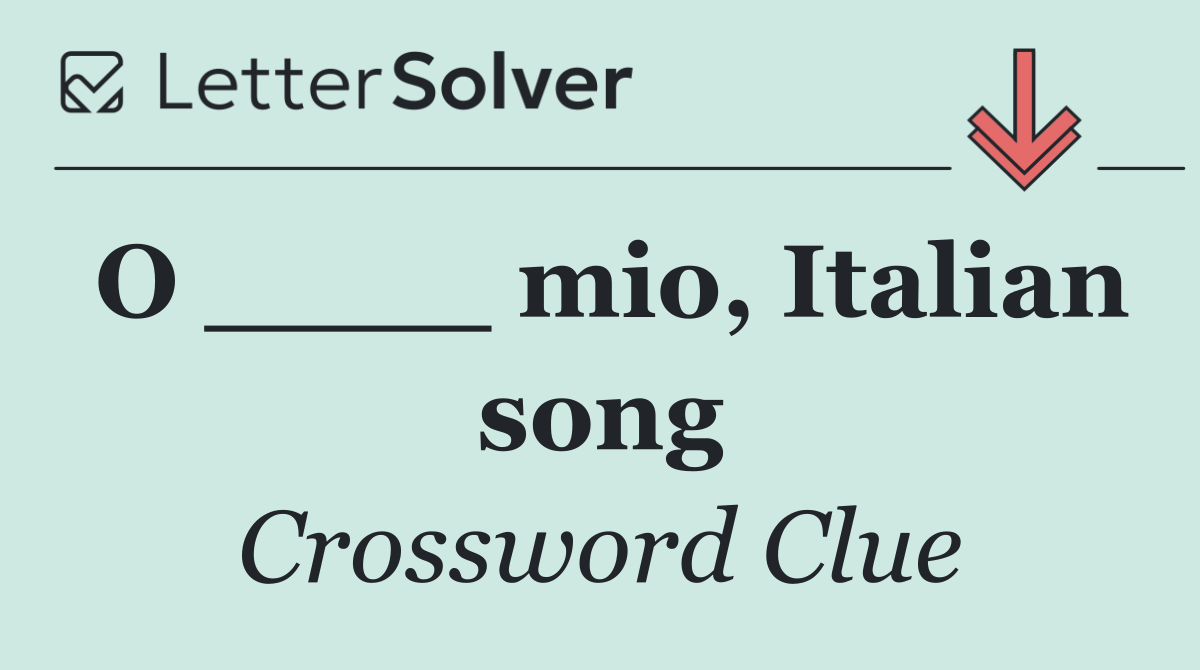 O ____ mio, Italian song