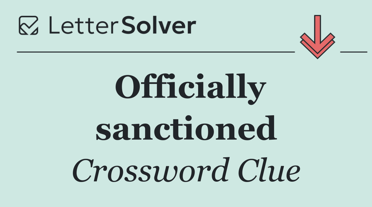 Officially sanctioned