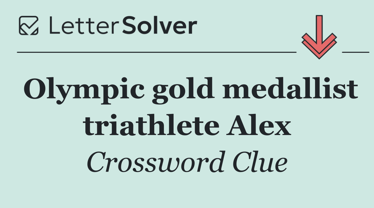 Olympic gold medallist triathlete Alex
