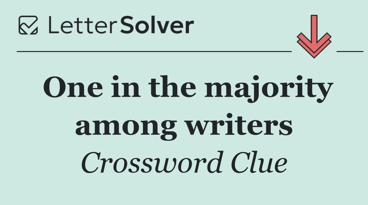 One in the majority among writers