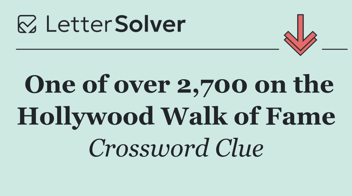 One of over 2,700 on the Hollywood Walk of Fame