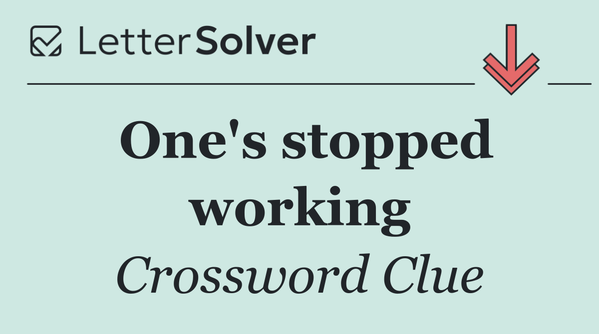 One's stopped working