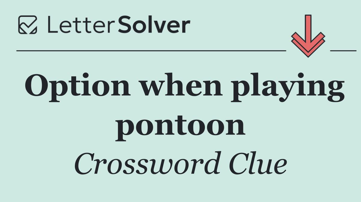 Option when playing pontoon