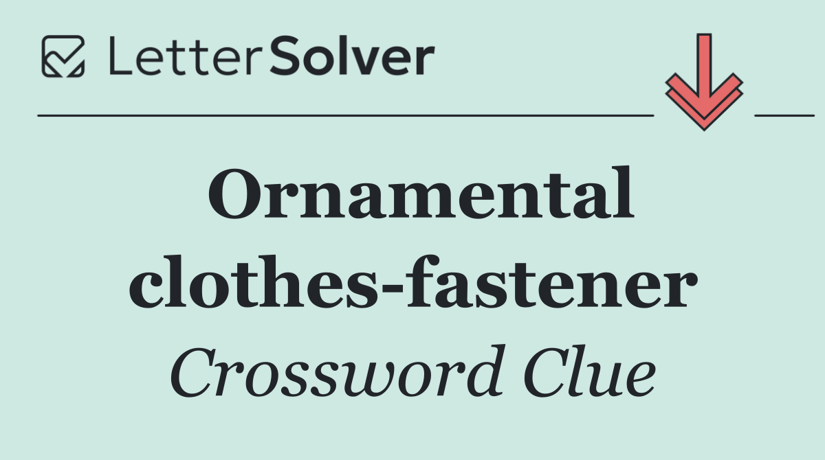 Ornamental clothes fastener