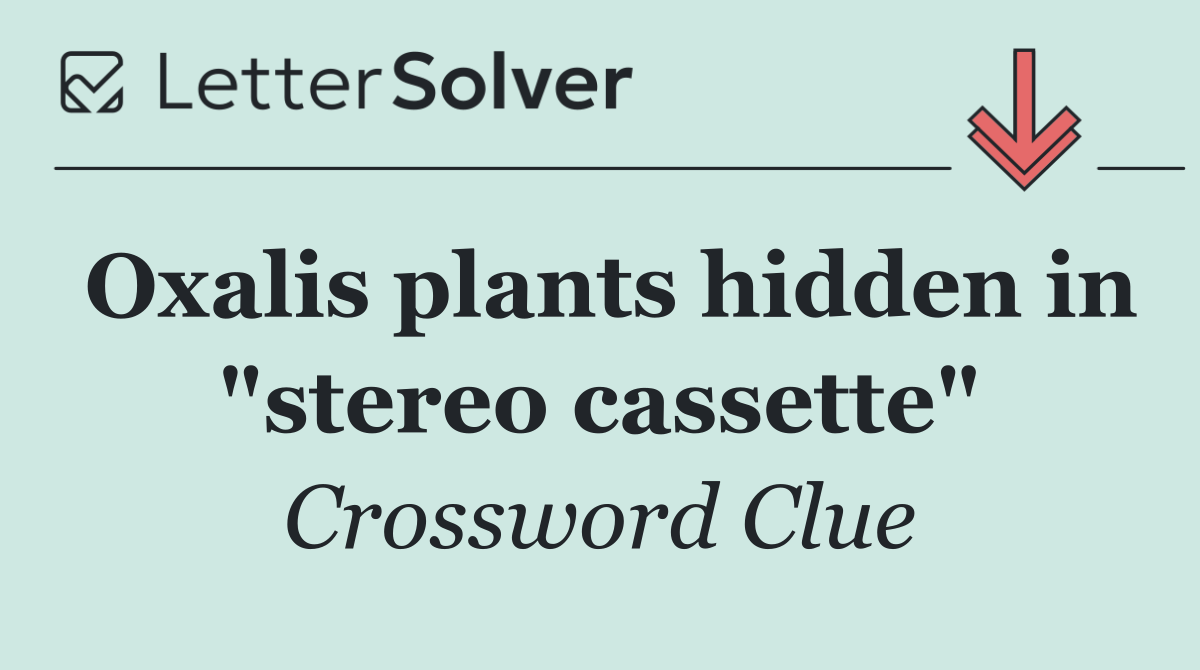 Oxalis plants hidden in "stereo cassette"