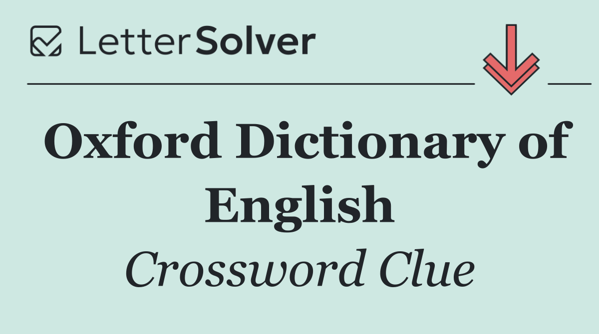 Oxford Dictionary of English