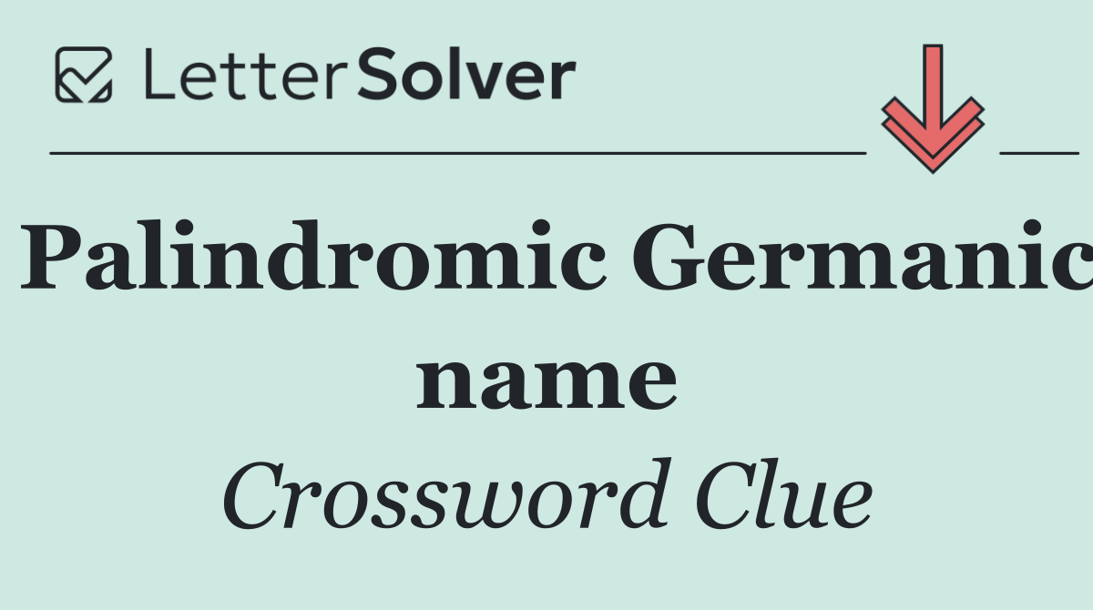 Palindromic Germanic name