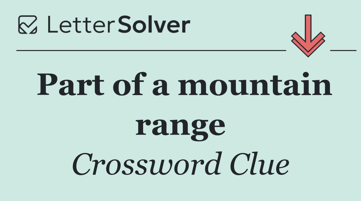 Part of a mountain range