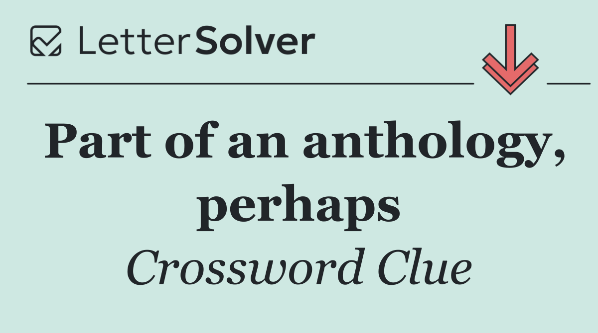 Part of an anthology, perhaps