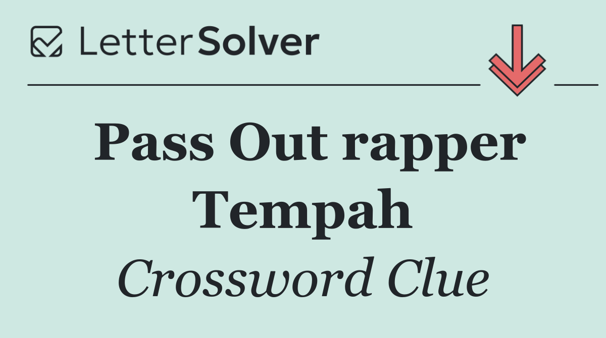 Pass Out rapper Tempah