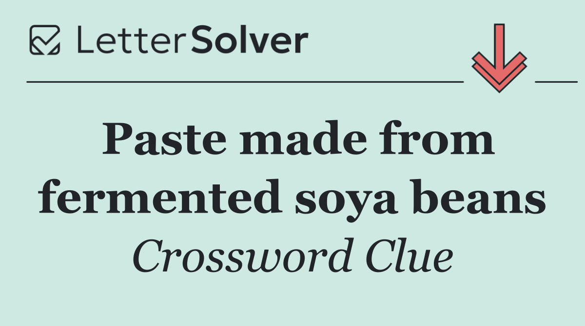Paste made from fermented soya beans