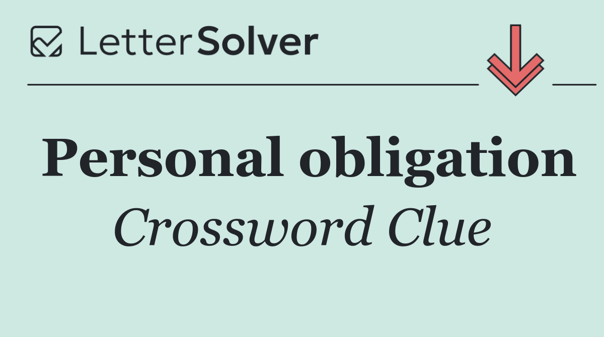 Personal obligation