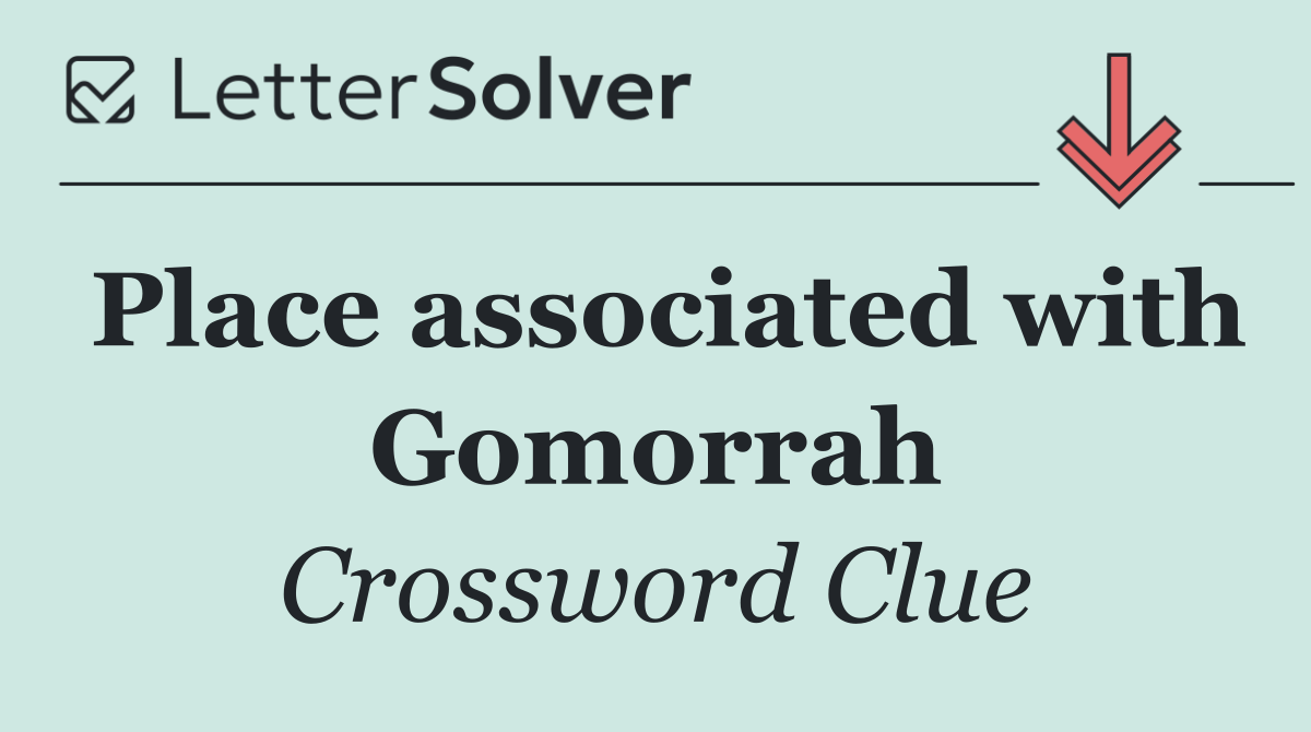 Place associated with Gomorrah