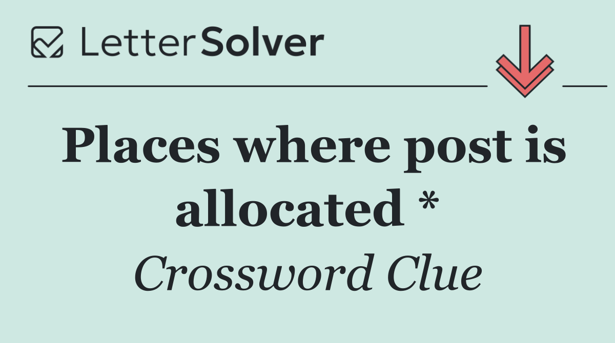 Places where post is allocated *