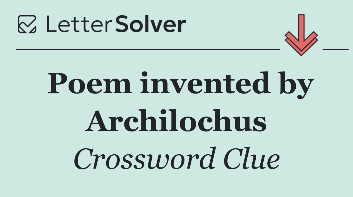 Poem invented by Archilochus