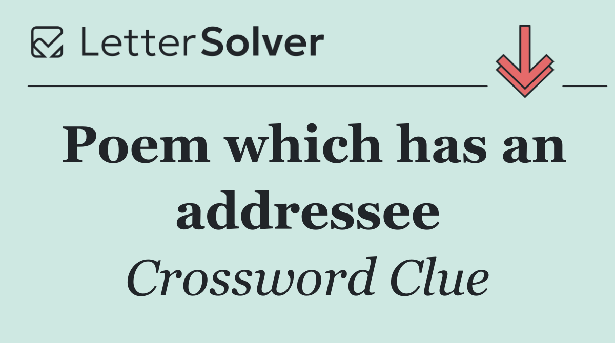 Poem which has an addressee