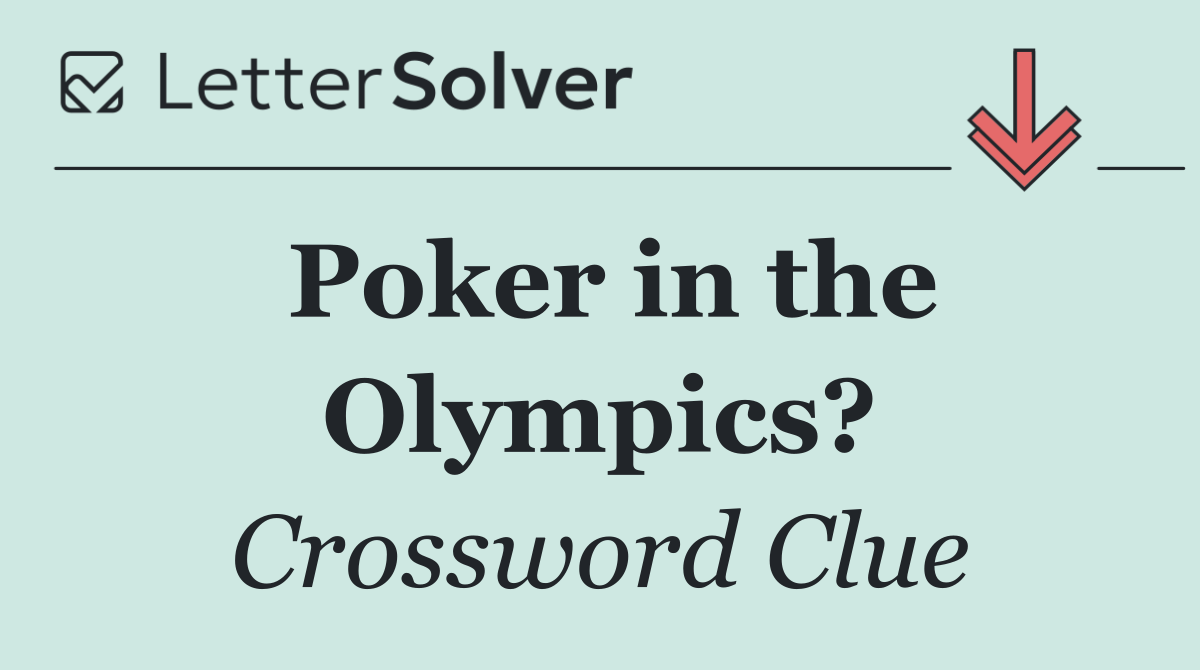 Poker in the Olympics?