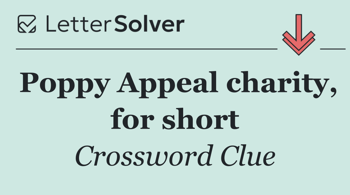 Poppy Appeal charity, for short