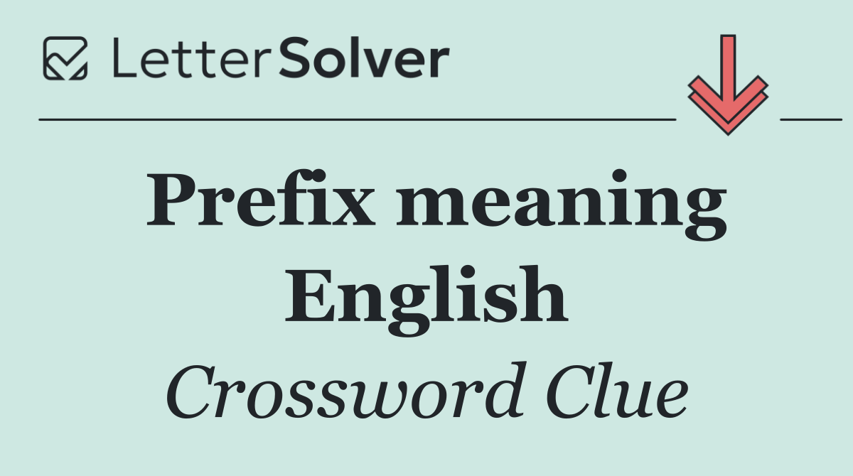 Prefix meaning English