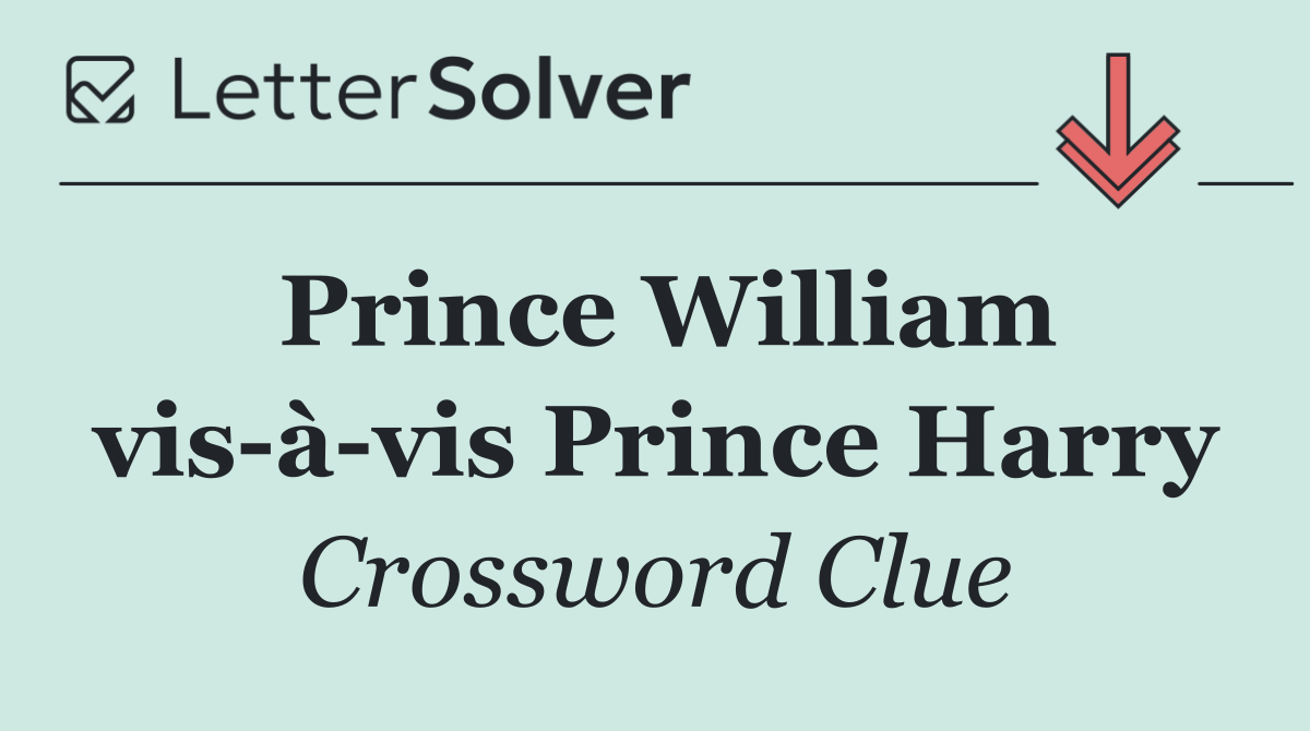 Prince William vis à vis Prince Harry