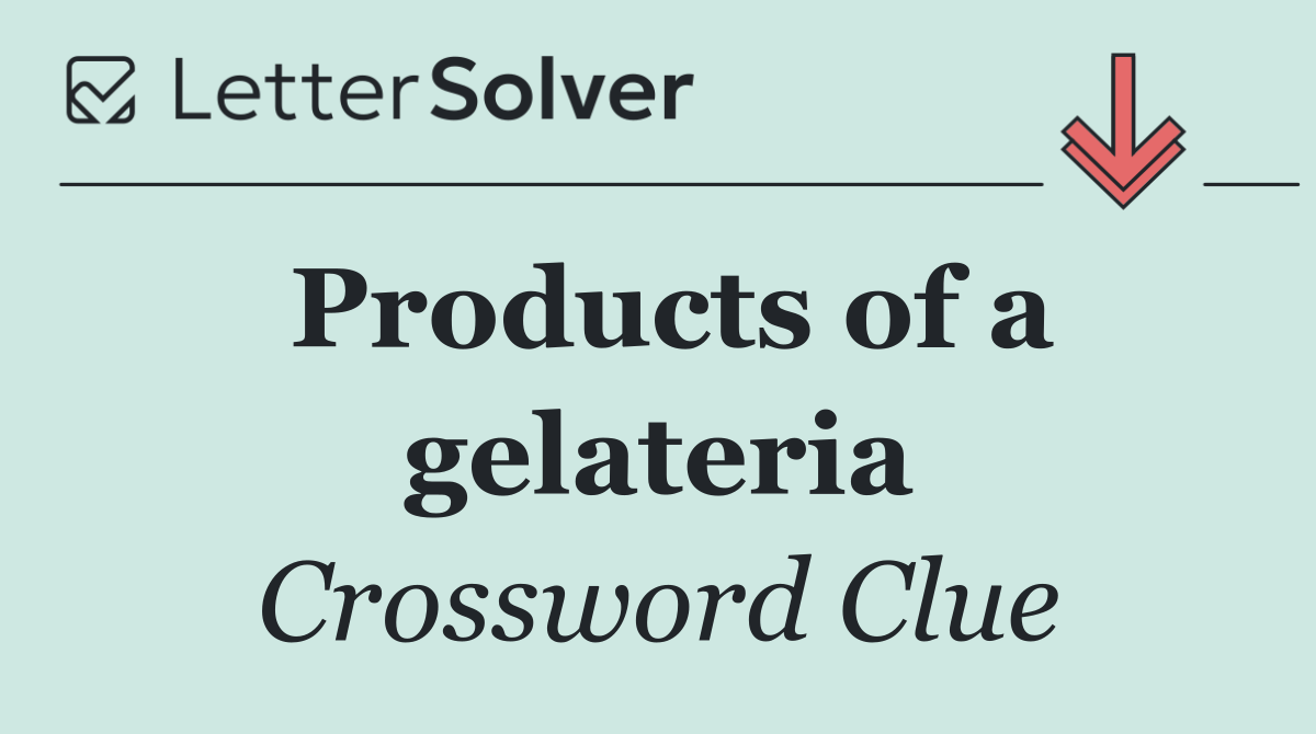Products of a gelateria