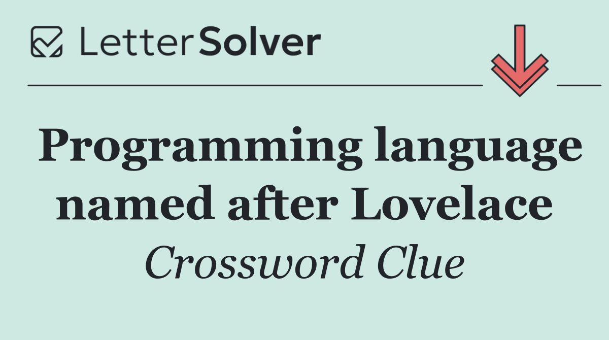 Programming language named after Lovelace