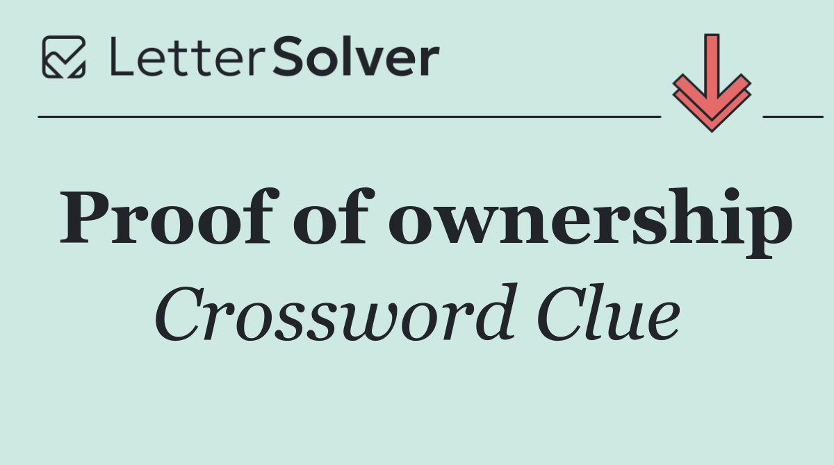 Proof of ownership