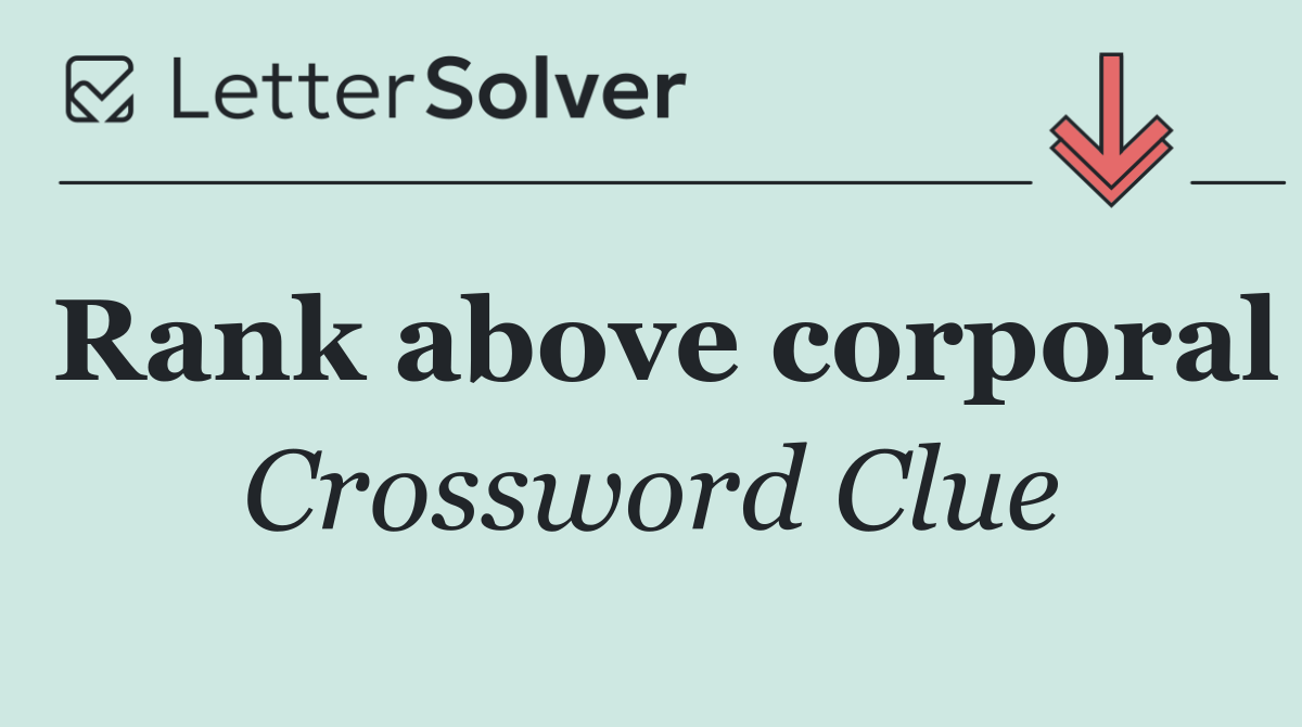 Rank above corporal