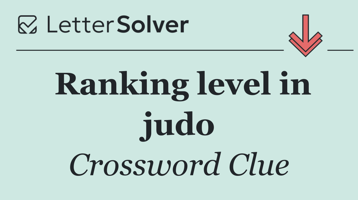 Ranking level in judo